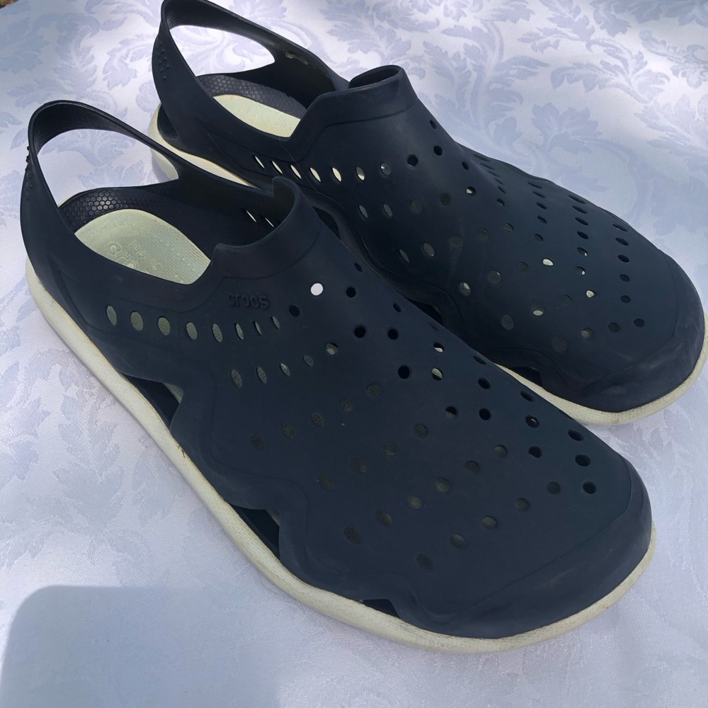 Crocs Swiftwater Wave Men Sz 8 Blue Slip On Casual Waterproof Shoes